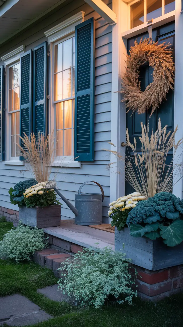 Fall porch planter: 