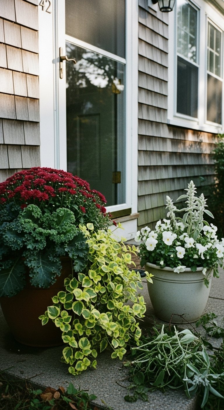 Fall porch planter: 