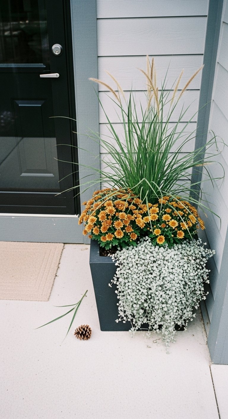 Fall porch planter: 