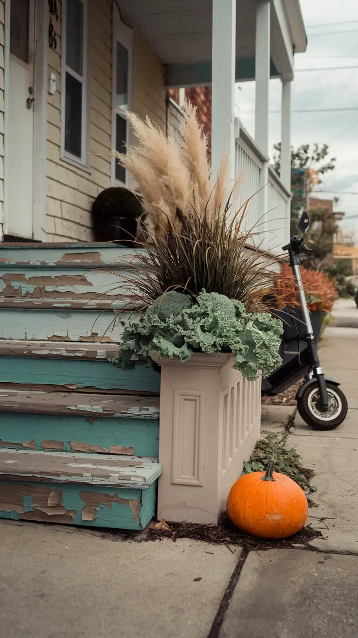 Fall porch planter: 